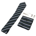thumbnail image 4 of Men Gift Tie Set Silky Necktie Tie Clip Soft Lightweight Pocket Square Cufflink Set 8cm Width for Business Green, 4 of 22