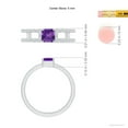thumbnail image 4 of ANGARA Natural Square Emerald-Cut Amethyst Parallel Split Shank Ring in 14K White Gold for Women (Size-5mm) | February Birthstone, Anniversary, Jewelry Gift for Women | Natural Amethyst Ring, 4 of 8