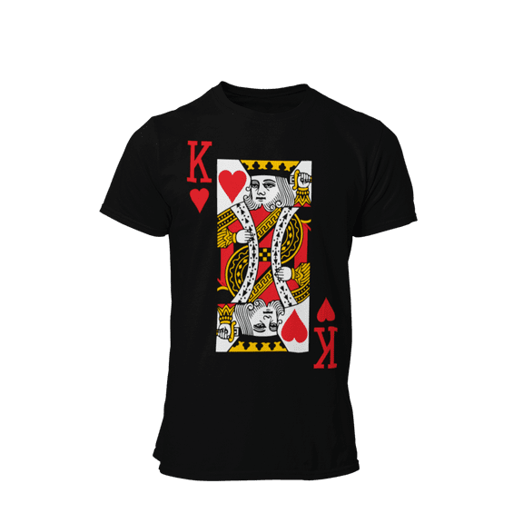Go All Out King Of Hearts Playing Card Funny T-Shirt Mens/Women/Youth