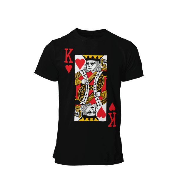 Go All Out King Of Hearts Playing Card Funny T-Shirt Mens/Women/Youth ...