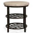 thumbnail image 2 of Bowery Hill End Table Coffee Accent Table Round in Metal - Stone, 2 of 10
