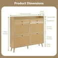 thumbnail image 6 of M optimized Rattan Shoe Storage Cabinet, Shoe Organizer with 4 Flip Drawers, 2 Drawers, Farmhouse Entryway Table Shoe Cabinet, Wooden Shoe Storage for Entrance, Hallway, Natural Color, 6 of 9