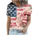 thumbnail image 6 of asdoklhq Fourth Of July Shirts for Women Oversized Tshirts Women's Casual and Fashionable Printed T-shirt with Round Neck and Short Sleeved Pink S, 6 of 6