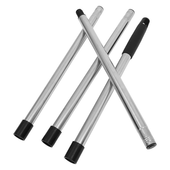 WASHWEPE Telescopic Broom Handle Black Stainless Steel 1Pack 59In