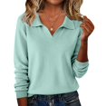 thumbnail image 2 of CIENVNSTG Women's V-Neck Long Sleeve Sweaters-Lightweight Knit Tops Dressy Casual & Business Basic 2026 Spring Outfits Sky Blue 2XL, 2 of 6