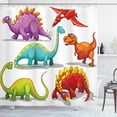 thumbnail image 1 of Ambesonne Dinosaur Shower Curtain, Friendly Fun Wildlife, 69"Wx70"L, Multicolor, 1 of 3