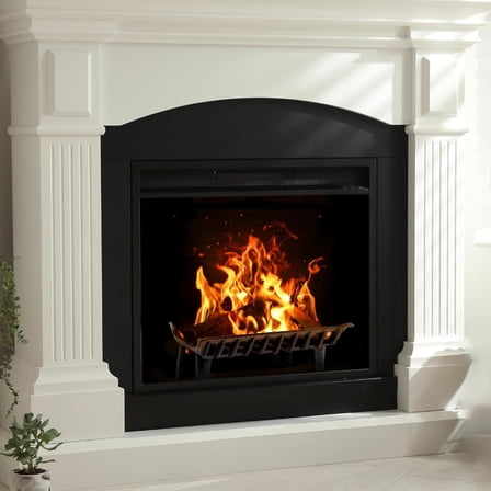 DOEWORKS 18 inch Fireplace Grate Cast Iron Fire Place Grates Heavy Duty Wood Stove Chimney Burning Rack Holder