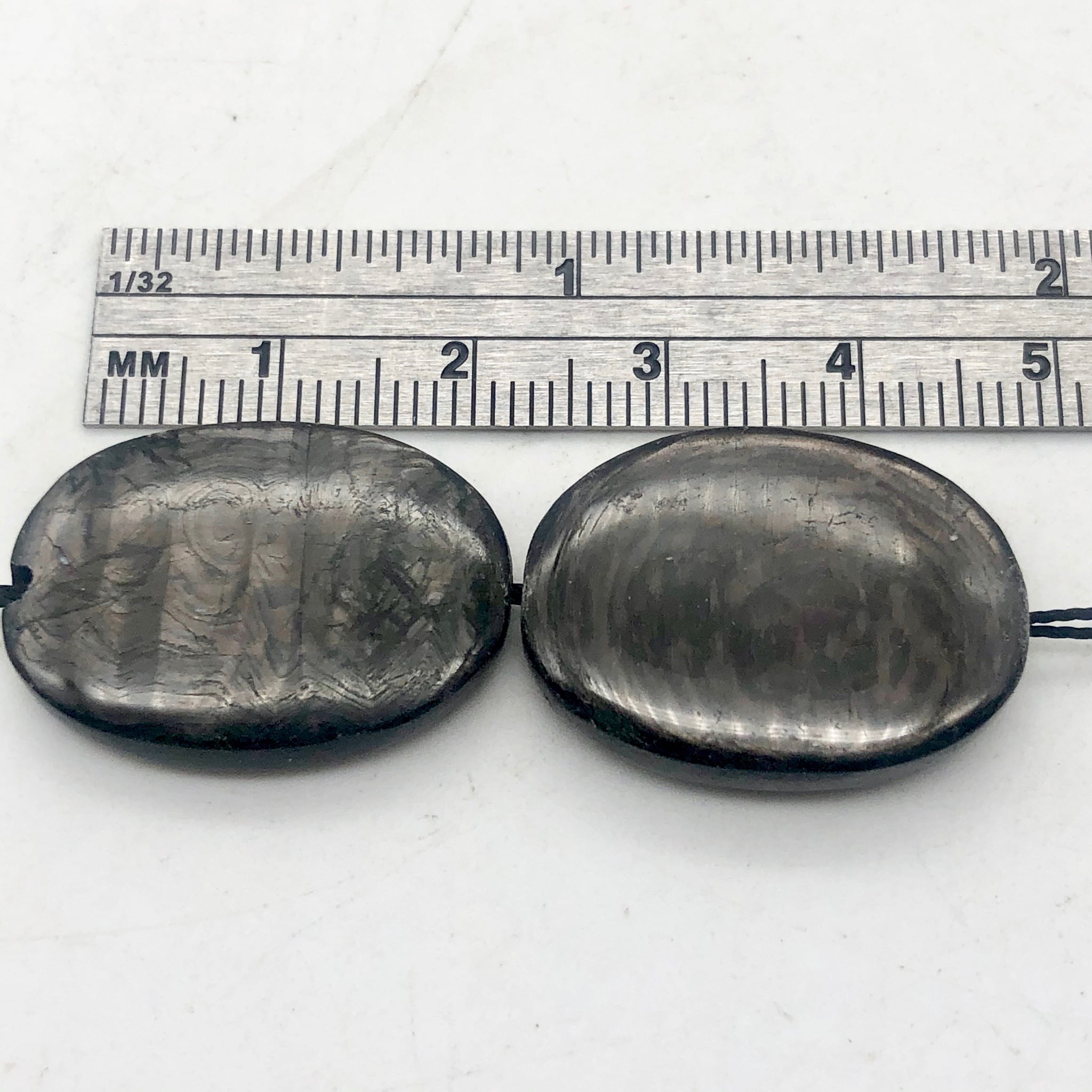 Silver-black Oval 1 34 inch long Hypersthene Sterling Silver Pendant