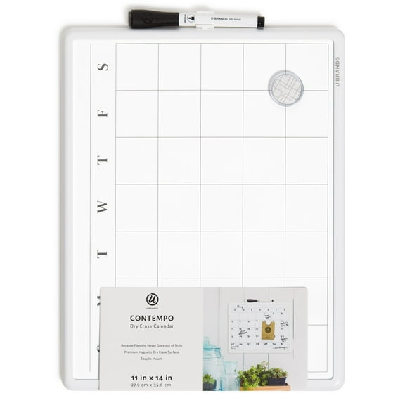 U Brands 11x14 Contempo Frame Dry Erase Calendar
