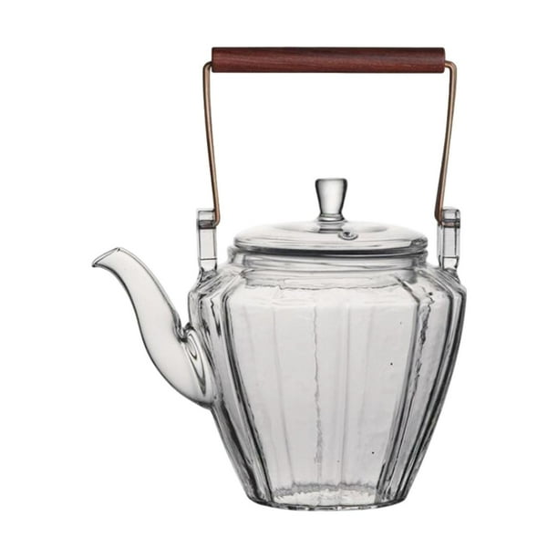 Estufas de tetera de vidrio martillado té hervido hervidor de té transparente floreciendo y fabricante de hojas sueltas para restaurante al aire libre 500 ml
