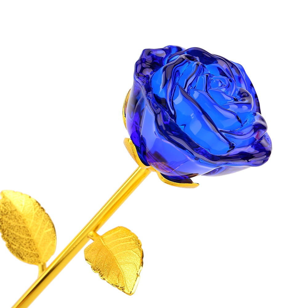 WALFRONT 24K Gold Plated Rose Flower Long Stem Artificial Rose Flower