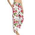 thumbnail image 3 of Cauagu Strawberry1 Pajama Pants for Women Loose Fit Wide Leg Trouser Pants Casual Elastic Waist Drawstring Lounge Pants, 3 of 6