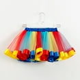 thumbnail image 6 of YUGYXL Homecoming Skirt Girls Cute Rainbow Princess Pettiskirt Flower Tulle Layered Pleated Skirts Toddler Tutu & Bow Hairpin Lightning Of The Day Size 9-11Years, 6 of 8