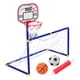 thumbnail image 1 of KAKOWELY 1 juego de aro de baloncesto para exteriores, portería de fútbol portátil, puerta de fútbol pequeña, 1 of 5