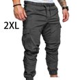 thumbnail image 4 of Greeniant Pantalones de bolsillo para hombre Casual Elástico Cadena Moda Pantalones largos Joggers Uniforme atlético Gris 2XL, 4 of 6