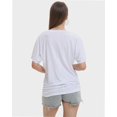 thumbnail image 4 of Womens Short Sleeve V Neck Dolman Tops with Side Shirring Loose Fit Shirts, 4 of 4