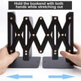 thumbnail image 7 of Clearance! Denhf Adjustable Bookends, Metal Book Ends, Book Organizer with 3 Dividers for Desk, Metal Bookends for Bookstore, Home, Office, School, Books, and Papers, 7 of 7