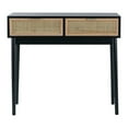 thumbnail image 2 of Ela 35 Inch 2 Drawer Wood Console Table, Woven Rattan Panels, Brown, Black- Saltoro Sherpi, 2 of 5