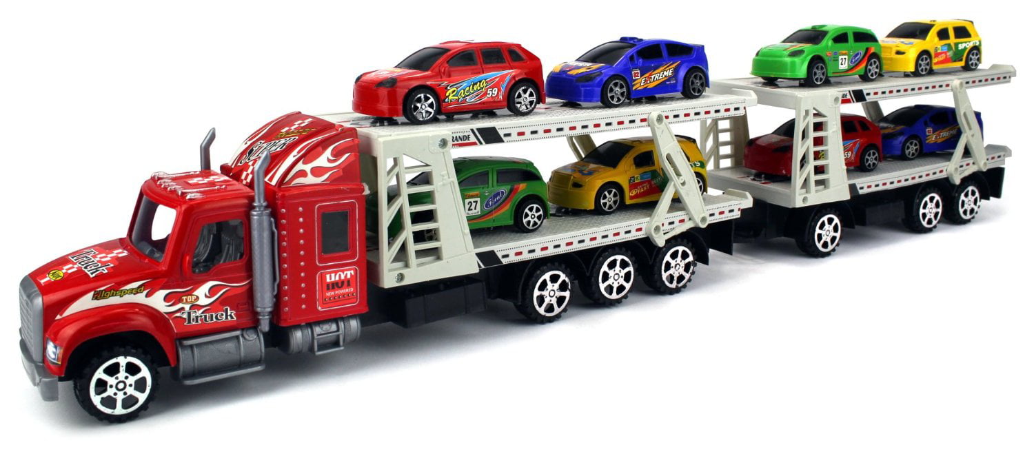 Details about   New In Box Mega Machines Friction Transporter Truck 1:32 6 Cars Includes Ages 3+ 