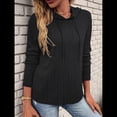 thumbnail image 4 of Sudadera con Capucha para Mujer, de Gran Tamaño, Informal, de Larga, con Cordón Ajustable Negro XL, 4 of 7