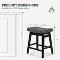 thumbnail image 2 of Counter Height Bar Stools Set of 2 for Kitchen Counter Farmhouse Modern Barstools with Faux Leather Upholstered Backless Seat and Solid Wood Legs 24 inch Bar Chairs, Grey + Black, 2 of 18