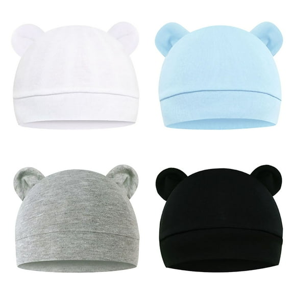 GEZHEN 4 Pieces Baby Beanie Toddler Soft Cute Knit Hat Hospital Hats for Baby Boys Cap Beanies for 0-6 Months