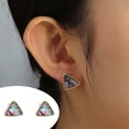thumbnail image 2 of Xihbxyly Pendientes de Abulón Coloridos, Joyería con Diseño Triangular, Accesorios de Aleación Llamativos, Elegancia de Moda, Regalo para Fiesta, Boda, Compromiso, Imprescindible para Una Salida Noct, 2 of 7