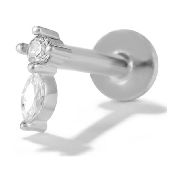 CANNER 925 plata esterlina Tragus Piercing Stud pendientes para mujer Zirconia cúbica Labret labio anillo cartílago pendiente joyería 1 pieza Tan Jianjun unisex