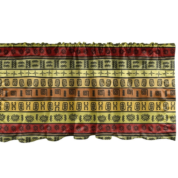 Ambesonne African Window Valance, Tribal, 54" X 18", Multicolor