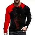 thumbnail image 1 of EGNMCR T-shirts pour Hommes Hommes Manches Longues Imprimé Col Rond Chandail T-Shirt Blouse, 1 of 3