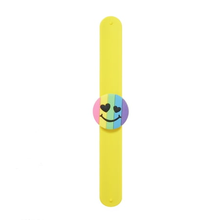 Way To Celebrate Easter Silicone Slap Bracelet, Rainbow Smiley