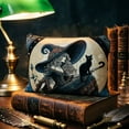 thumbnail image 4 of Goth Raven Makeup Bag For Women, Celestial Sun And Moon Phase Witchy Cosmetic Bag, Halloween Black Crow Floral Toiletry Bag, Witch Stuff, 4 of 8