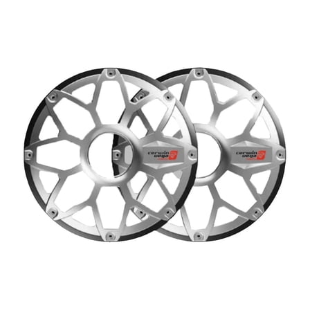 Cerwin Vega SM10FGB RPM Stroker 10" Flush Mount Speaker Grill, Pair (Brushed Aluminum/Black)