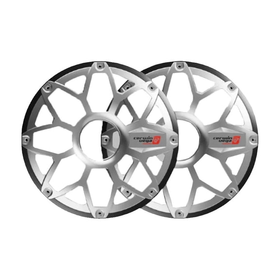 Cerwin Vega SM10FGB RPM Stroker 10" Flush Mount Speaker Grill, Pair (Brushed Aluminum/Black)