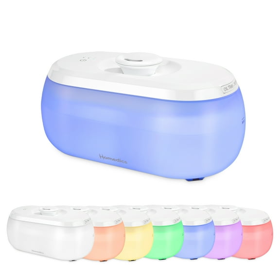 Homedics 3 in 1 Top Fill Ultrasonic Humidifier with Color Changing Night Light and Essential Oil Tray, White