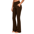 thumbnail image 2 of Ovbmpzd Coffee Womens Yoga Pants Flared Plus size Ladies High Wasited Leggings Casual Tummy Control Leggings With Pockets,XXL, 2 of 6
