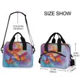 thumbnail image 3 of Insulated Crossbody Lunch Bag 10L Lunch Tote with Adjustable Shoulder Strap for Work Office Picnic Red and Orange Butterflies, 3 of 6