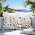 thumbnail image 3 of Throw Pillow Covers 20x20 Inch Set of 2, Spring Floral Waterproof Outdoor Pillow Covers, Watercolor Elegant Summer Botanical Decorative Cushion Pillowcases for Couch, Sofa, Bed, Garden, Patio, 3 of 9