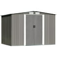 thumbnail image 3 of DreamCurship 8 x 6 FT Outdoor Storage Shed, Storage Sheds and Outdoor Storage Shed, Metal Storage Shed with Sliding Doors for Backyard, Garden, Gray, 3 of 6