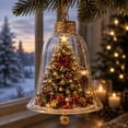 thumbnail image 2 of Glowing Christmas Story Ornament Bell Warm Light & Shatterproof for Christmas Tree Window Mantel Shelf Doorway Party Christmas Decoration by MPOISVA, 2 of 7