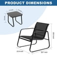 thumbnail image 3 of edx 3-Piece Textilene Outdoor Patio Set, Coffee Table & 2 Chairs, Black, 3 of 10