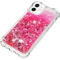 thumbnail image 6 of Compatible with iPhone 12 Mini Case Glitter Liquid Cute Clear Phone Case Floating Quicksand Shockproof Protective Bumper Silicone Soft TPU Case for iPhone 12 Mini 5.4 Inch Love Pink YB, 6 of 12