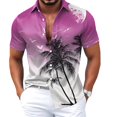 thumbnail image 5 of Mens Hawaiian Shirt Tropical Short Sleeve Button Down Shirts Summer Beach Lightweight Top Purple XXL, 5 of 5