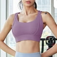 thumbnail image 2 of SwiftWear Sports Bras for Women, Solid Color Padded Wireless Bra Double Strap Cross Back High Support Workout Running Yoga Bras, Purple XL, 2 of 4