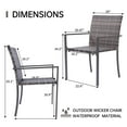 MEISSALIVVE Outdoor Dining Chairs, Set of 2, AllWeather Rattan Wicker