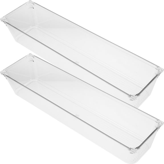 SWETRACE Clear Organizer Box Rectangular 2Pcs 11.8X3X2.2In