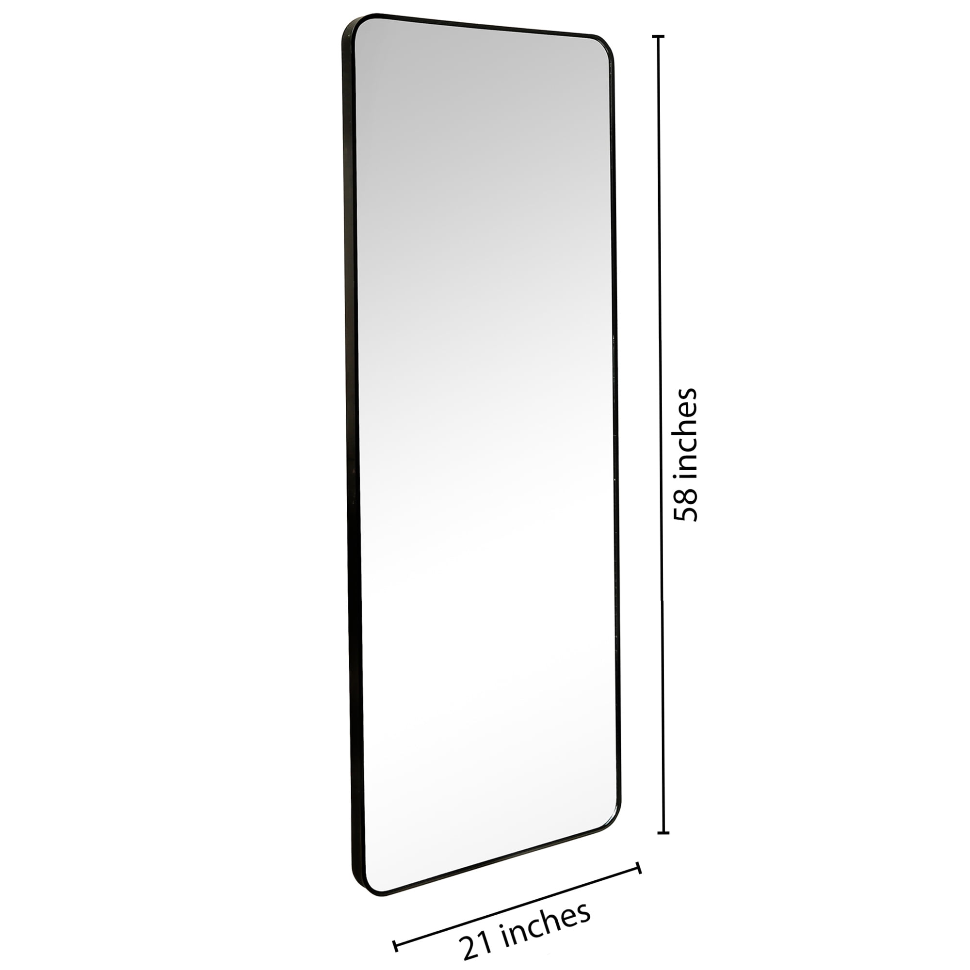 Americanflat Full Length Wall Mirror - 22" x 59" Large Full Body Mirror for Bedroom, Living Room - 5ft Long Wall Rectangular Mounted Mirror, , Black