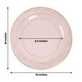 thumbnail image 3 of Efavormart 10 Pack | 10" Blush / Rose Gold Hammered Design Plastic Dinner Plates With Gold Rim, 3 of 11