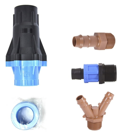 Universal Drip Irrigation Faucet Adapter Connector Kit: Connect Any 1/2 Inch Tubing to 3/4" Inch Faucet/Garden Hose - Includes 25PSI Pressure Regulator, Three Adapters & Teflon Tape