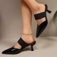thumbnail image 6 of Xfvqtps Womens Pointed Toe Mule Sandals Patent Leather Kitten Heel Slide Dressy Casual Office Heeled Shoes for Women, 6 of 9